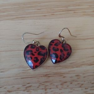 Red cheetah earrings